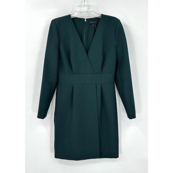 DONNA KARAN NEW YORK dress shift sheath long sleeve career business green 10 - Picture 1 of 7